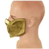 Andra evenemangsfestleveranser Game Mortal Kombat Scorpion Cosplay Mask Golden Half Face Latex Women Men Halloween304L