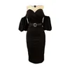 Women Summer Dress Black Sexy Bodycon Dress Puff Sleeves African Woman Plus Size Elegant Prom Wedding Evening Party Dress 210422