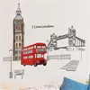 Лондон двухэтажный автобус наклейки стены Съемные наклейки креативное искусство росписи домой декор украшения большой адесьво де пар 210420