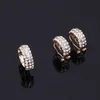 Brincos Colar Mulheres African Gold Circle Jóias conjunto 3 Cores Twist Gargantilha Anel Pulseira Cristal Bridal Party Jóias