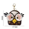 Porte-clés de voiture en cuir de luxe mignon hibou porte-clés étui Mini sac pendentif cadeau créatif marque accessoires de créateur pour femmes hommes H1126