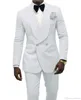 2021 Custom Made Ivory Jacquard Grooms Groom Tuxedos Double Breasted Men Passar Bröllop Bästa Man Blazer 2 Pieces Costume Homme X0909