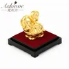 Lucky Elephant Feng Shui Decor 24K Guldfolie Elephant Staty Figurskontor Ornament Hantverk Samla Rikedom Hem Office Decor 210607