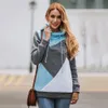 Persoonlijkheden Geometrische Figuur Patchwork Trekkoord Vrouwen Herfst Winter Hoodies Slanke Truien Casual Sweatshirts Vrouwelijke Tops 210507