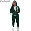 Femmes Survêtements Deux Pièces Ensemble Designer Automne Twill Chandail Tissu Zipper À Capuche Veste Pantalon De Jogging Cordon Solide Sportsuit 9 Couleurs