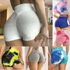 Mulheres TikTok Yoga Shorts calças Summer Beach Bubble Butt Lift High Cintura Yoga Shorts Scrunch Texturizado Ginásio Ruched Squat Workout Shorts S m9Kx #