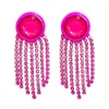 Dangle Lustre Rose Top Bijoux De Mode Pour Femmes Boucles D'oreilles À La Main Strass Personnalité Tendance Fille Premier Cadeau Choix Accessoires Boucles D'oreilles