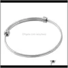 Braccialetti Gioielli Drop Delivery 2021 Mjb0390 Moda solido tre bracciale rigido regolabile in acciaio inossidabile all'ingrosso Qmwr1