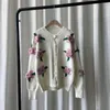 Korobov fleur broderie doux style japonais femmes cardigans coréen cardigan vintage élégant col rond pulls tricotés 211011