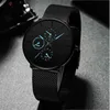 Fashion Mens Business Black Watches Luxury en acier inoxydable Ultra mince courroie de quartz hommes broyeurs Casual Classic Male5629797