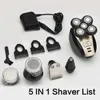 SPZ 6 in 1 Electric Shaver Rechargeable Five Floating Heads Razors Hair Clipper Nose Ear Hair Trimmer Men Facial Cleaning Brush P0817