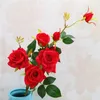 装飾的な花の花輪95cm lenght人工花6ヘッドヨーロッパカールされた小さなバラのハイグレード偽のホームウェディングDIYダイニングテーブルD