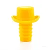 Forme de chapeau haut de forme en Silicone souple personnalisé bouchon de bouteille de vin bouchon de bière outil de fête de cuisine familiale 5 couleurs T500622