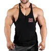 Tanques masculinos Moda algodão sem mangas camisas Top Homens Fitness Camisa Mens Singlet Bodybuilding Workout Gym Colete
