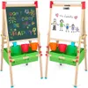 US Stock Arkmiido Kids Easel with Paper Roll Double-Sided Whiteboard Chalkboard Standing Easel Numbers and Other Accessoriesa32 a57 a19
