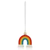 Hand-woven Rainbow Pendant Retro North European Style Hair Hanging Cotton Rope Wooden Bead Car Fragrance Jewelry jllimp