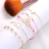 Chaîne à maillons 5 pièces Bracelet perle feuille d'amour pour les femmes tendance bijoux de mode accessoires amis cadeau Pulseras Mujer livraison directe Fawn22