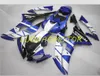 Injektionsform ABS Fairings Kit Full Fairing Kit för Yamaha YZFR6 YZF R6 2008 2009 2010 2011 2012 2013 2015-2016 2014 08 09 10 11 12 13 14 15 16 Vit svart guld karosseri