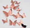 Autocollants muraux papillon 3D, sparadrap miroir amovibles pour la maison, salon, décoration de chambre d'enfants filles