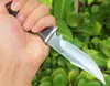 Ny ankomst Small Survival Straight Hunting Knife 440C Satin Bowie Blade Full Tang Ebony Handle Fixed Blade Knives With Leather SH3704667