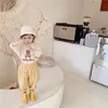 Spring Arrival Girls Long Sleeve Cartoon Bear T Shirt Kids Striped Tops Kid Clothes 210528