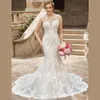 ウェディングドレスマーメイドレース恋人ネックラインスパゲッティ2 in Party Plus Sige Bride Gown Vestidos de Novia