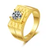 Men Ring 18k Yellow Gold Filled Classic Wedding Finger Jewelry Gift Size Adjust