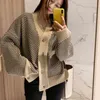 Oversize Women Sweaters Höst Vintage Cardigans Loose Winter Sweater Knitted Plus Size Cardigan Knit Button 210417