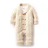 Bärenführer Baby Kinder Herbst Kostüm geboren Jungen Winter Langarm Strick Strampler Baby Mädchen Solide Schwergewicht Casual Pullover 210708