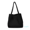 Wholale Top Quality Black Big Canvas Cotton Shopping Beach Tote Bag With Printed
