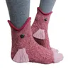 Jul 3D Animal Stocking Shark Fisk Chameleon Krokodil Sticka Socks Söt Unisex Novelty Vinter Varm Golv Socka för Män Kvinnor Present