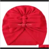 Baby Kids Drop Production по материнству 2021 Девушки Caps Hotte Blucting Bow Baby Turban Born Chats 11 Цвета Голова Обертывает Аксессуары для волос Младенческая Шляпа