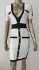 2020 nouvelle robe d'été femmes Sexy col en V à manches courtes blanc robe de pansement dames Clebrity robe de soirée G1214