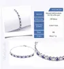 Tianyu Gems 18K Solid White Gold Round Sapphire&Moissanite Diamond Charm Jewelry Wedding Bracelet For Women