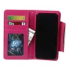 Fashion 2 i 1 Avtagbar Lychee läder plånbok Fodral för iPhone 13 Pro 12 mini 11 XR XS Max X 8 7 6 Leechee Litchi Money Pocket Card ID Slot