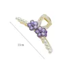 Hair Claws Clips Clamp For Women Girl Plastic Flower Floral Pearl Korean Handmade Fashion Head Accessories