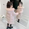 Winter Teens Children Parkas For Girls Down Jackets Kids Thick Cotton Coats Wadded Outerwear Warm Outer Clothing TZ11 H0909