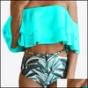 Two-Piece Suits Swimming Equipment Sports & Outdoors Pattern Flouncing Swimsuit Plus Size Bathing Suit Sexy Women High Waist Bikini Lady Off