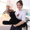 30120cm Giant Black Leopard Panther Plush Toys Soft Fylld Animal Pillow Animal Doll Yellow Tiger Tiger for Children Q07272771019