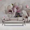 Papier peint Mural personnalisé moderne 3D Relief fleur papillon fond TV peinture murale salon canapé décoration Photo