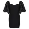 Ocstrade Bandage Dress Sexy Polka Dot Black Bodycon Arrivi Donna Manica a sbuffo Night Club Party es 210527