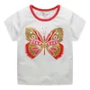 Hoppmätare Butterfly Tees Toppar Sommar Kids Bomull T Shirts Designs Barn Kortärmad Kläder Djur Toddler Tshirt 210529