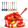 2021 1PC Rainbow Heart Shape Stainless Steel Dessert Coffee Spoon Sugar Honey Ice Cream Tools Kitchen Dinnerware Milk Scoops