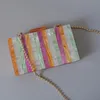 Fashion Acrylic Box Clutch Colorful Patchwork Party Striped Cute Casual Wedding Evening Bag