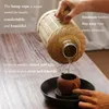 Handmade Bamboo Weaving Thermos Pot Bottle For Water With Cork Lid Cover And Handgrip Vacuum Flask Keep Warm Glass Inner Large 210809