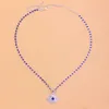 Crystal Blue Evil Eye Necklace for Women Statement Accessory Bohemian Vintage Fashion New Long Pendant Necklaces Boho