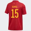 Män Kids Spanien 2021 Fotboll Jersey Camiseta Espana Paco Morata A.iniesta Pique 20 21 Alcacer Sergio Alba Kits Uniforms