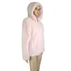 Cardiga Faux Fur Jacket Female Pink Top Winter Women Coats Long sleeve Hooded Shorts Coat 211207