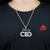 Gioielli da tennis Collares Catena a corda intrecciata Collana color oro argento ciondolo giovane CEO pavimentato con regali di strass CZ