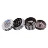 3 Layer Teeth Smoking Grinder 42MM Diameter Silver Zinc Alloy Silk Screen Broken Smoke Detector